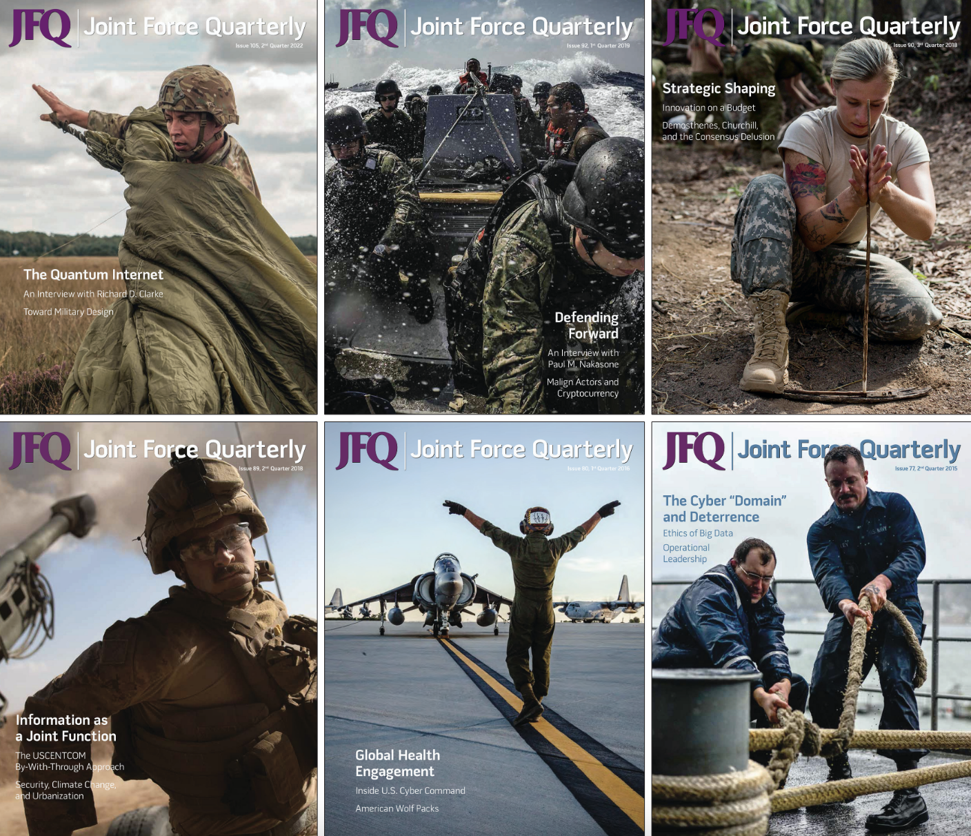 Small selection of JFQ covers created by Dr. John J. Church, recently retired Director of Art and Senior Editor at NDU Press